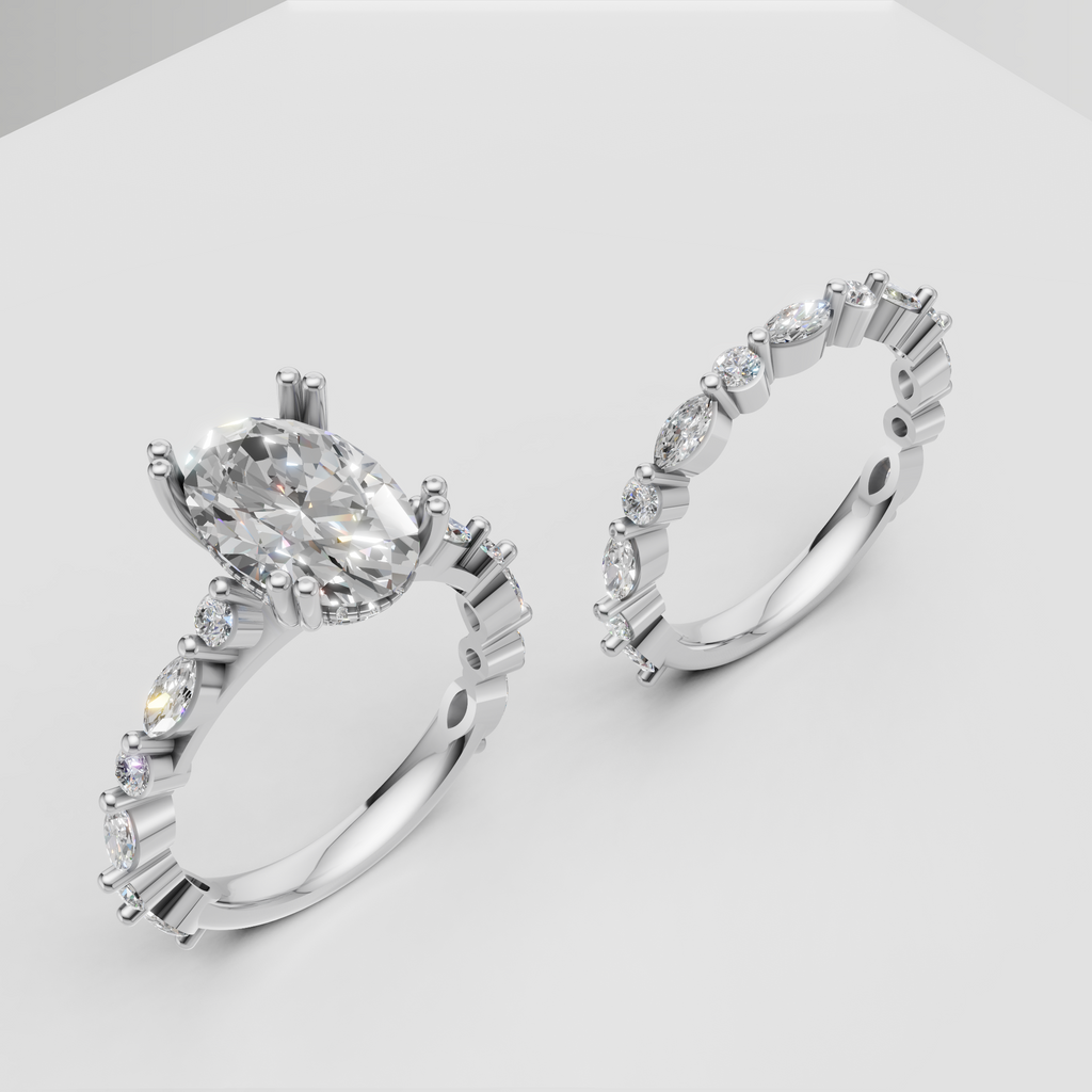 Customise Order - IGI Certified Diamond Oval Cut Double Hidden Halo Engagement Ring