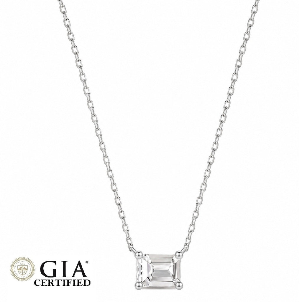 GIA Certified F/VS Emerald Natural Diamond Solitaire Pendant in Gold (0.30–1.00CT)