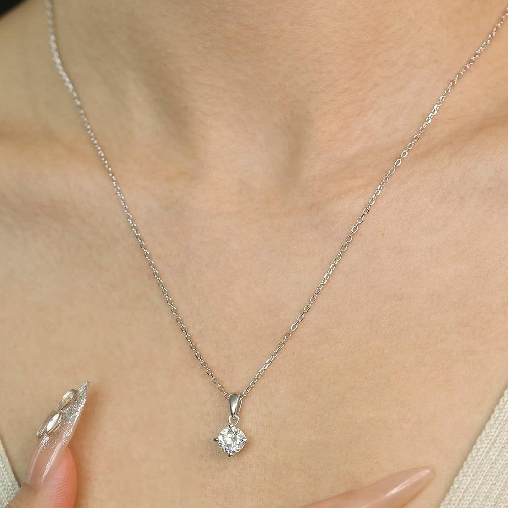 GIA Certified F/VS Round Natural Diamond Pendant in Gold (0.30-1.00ct)