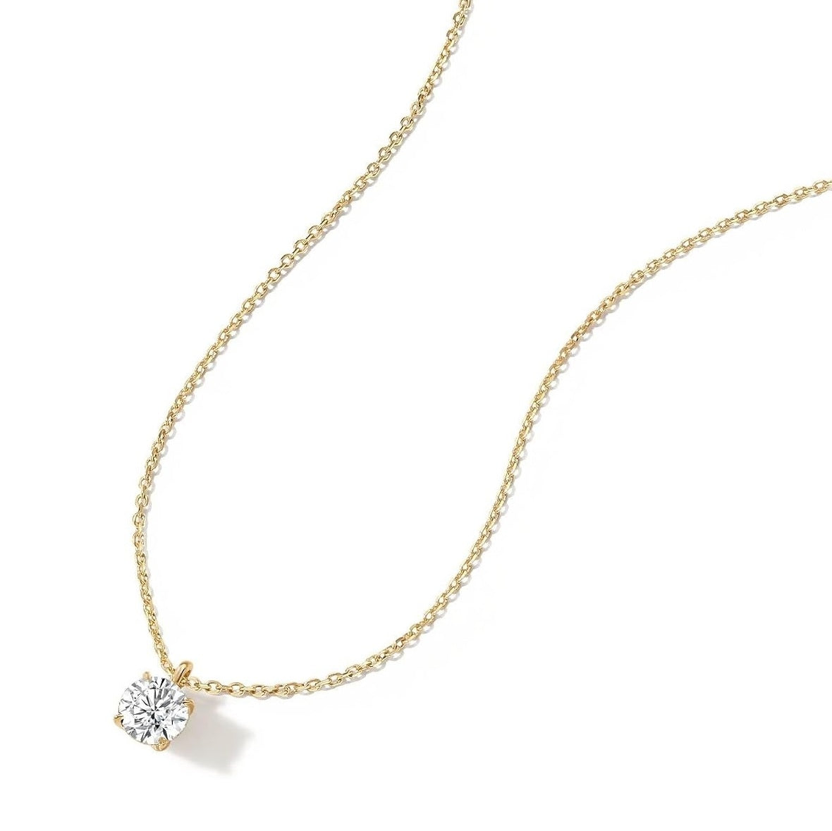 GIA Certified Round Natural Diamond Pendant in Gold (0.30–1.00CT)