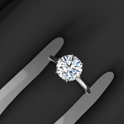 IGI Certified F/VS 6.00 Carat Lab Grown Round Diamond Hidden Halo Engagement Ring - 950 Platinum