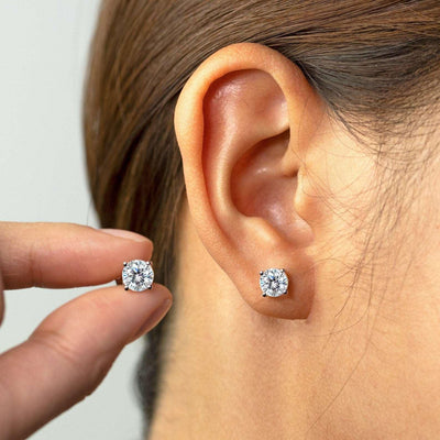 2.00Ct-3.00Ct D/VS IGI Certified Round Diamond Stud Earrings for Womens in Platinum - Limited Stock