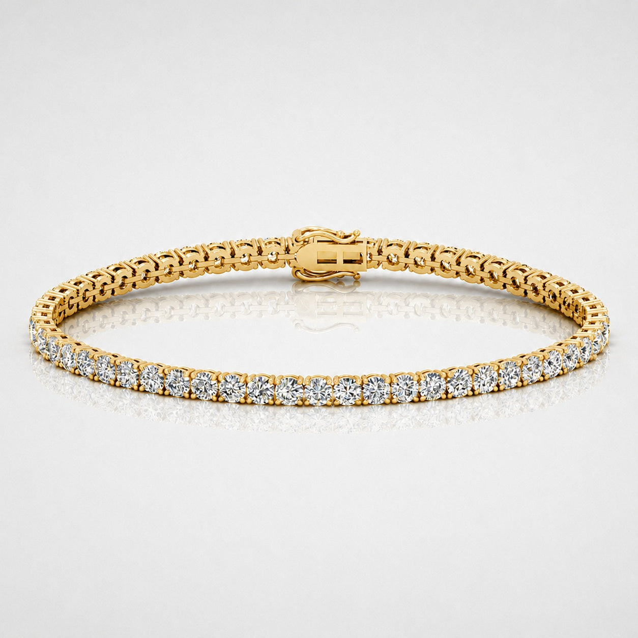 Four Claw Setting 6.00 Carat 100% Natural Round Dimaonds Tennis Bracelet 9k'Gold