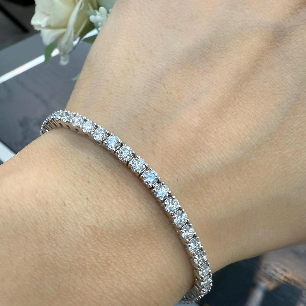 6.00CT D/VVS Round Lab Grown Diamond Tennis Bracelet in Platinum