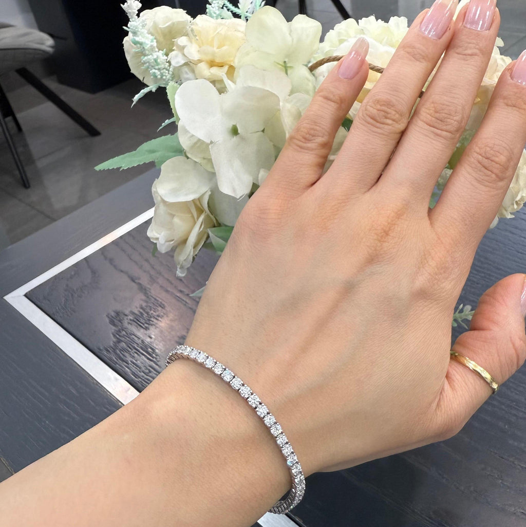 6.00CT D/VVS Round Lab Grown Diamond Tennis Bracelet in Platinum