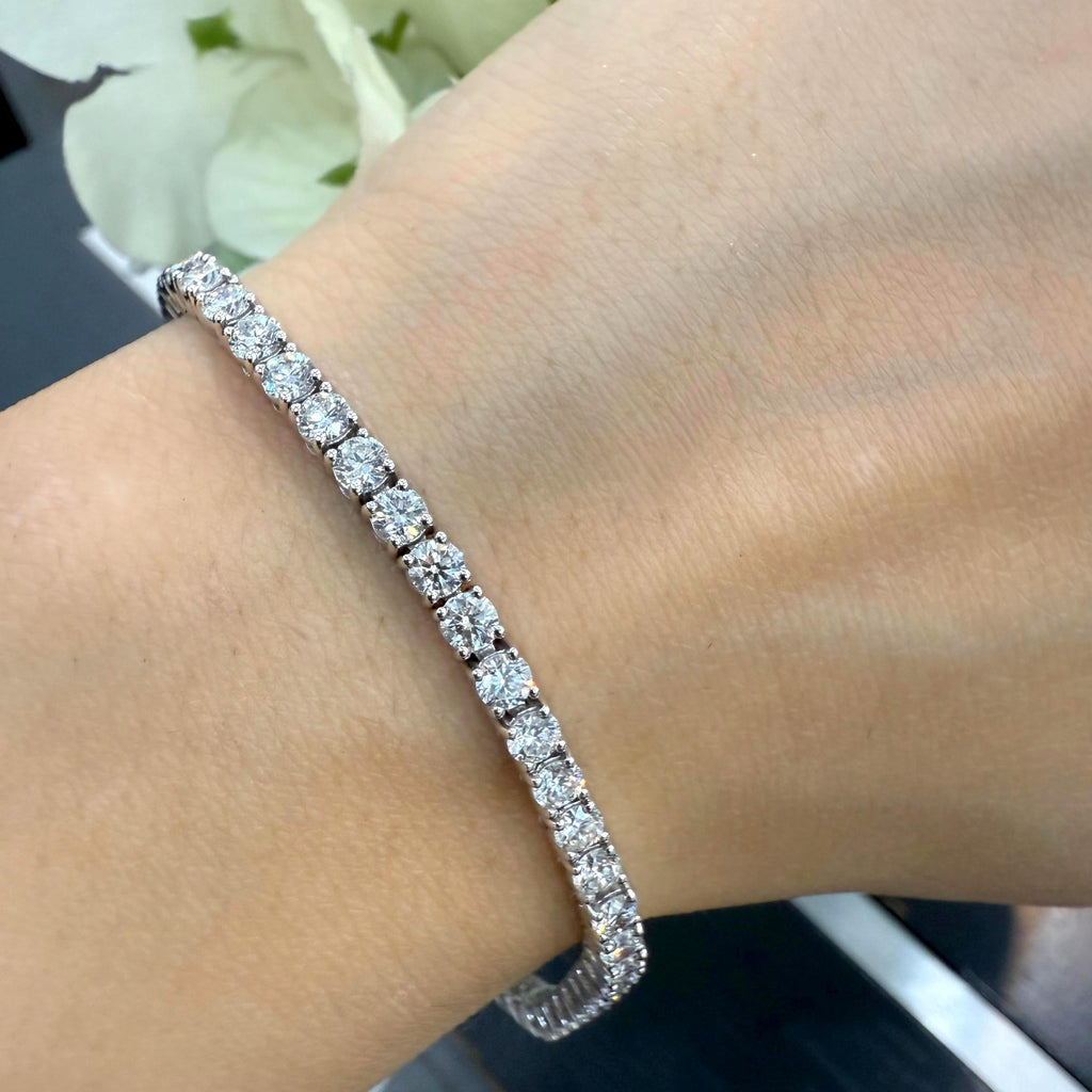 6.00CT D/VVS Round Lab Grown Diamond Tennis Bracelet in Platinum