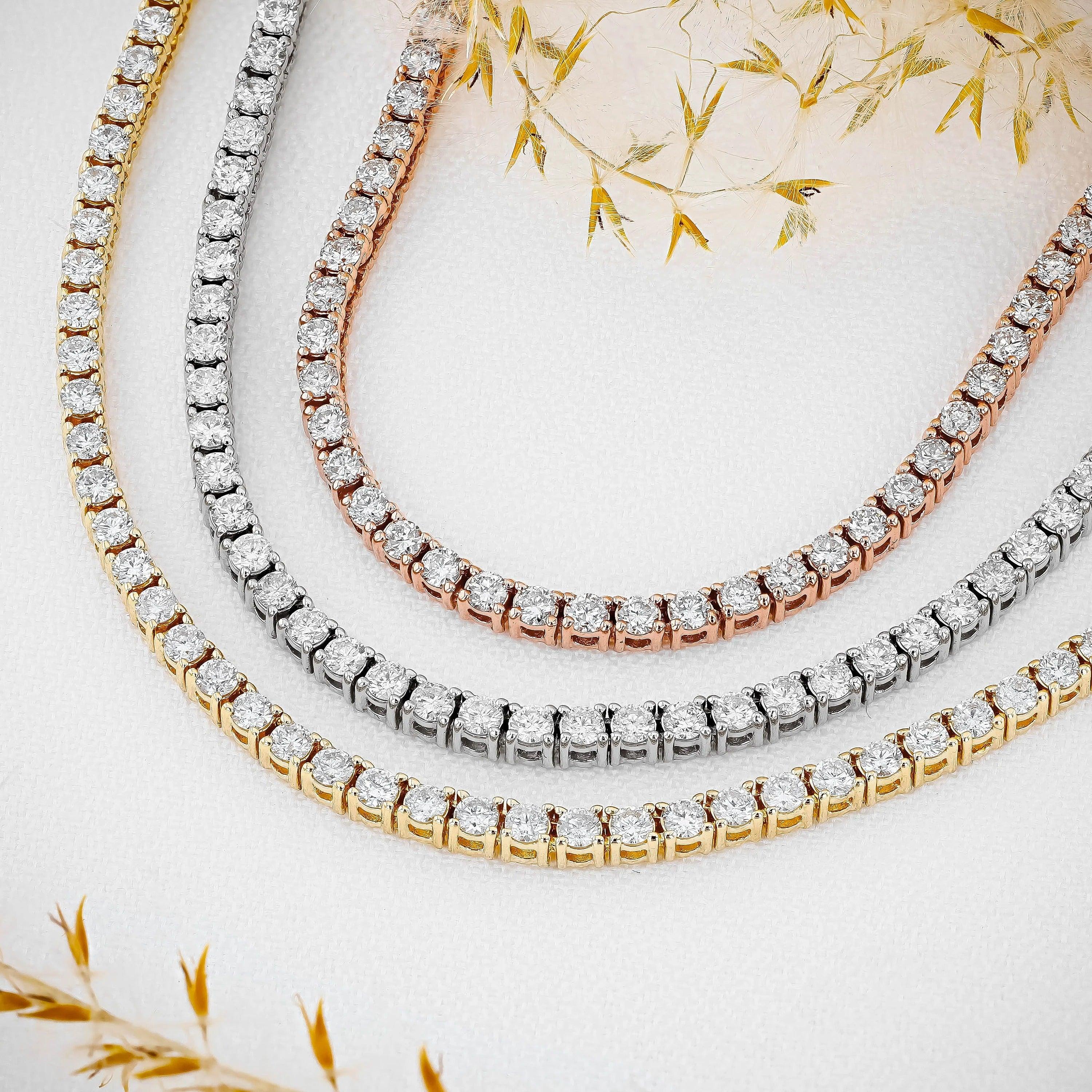 Clearance ! 14.50ct D/VVS Lab Diamond Tennis Necklace in 9K White Gold