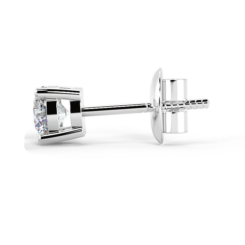 Certified D/VVS-VS 1.00ct Round Diamond Single Stud Earring For Men's In Platinum / 18k Gold