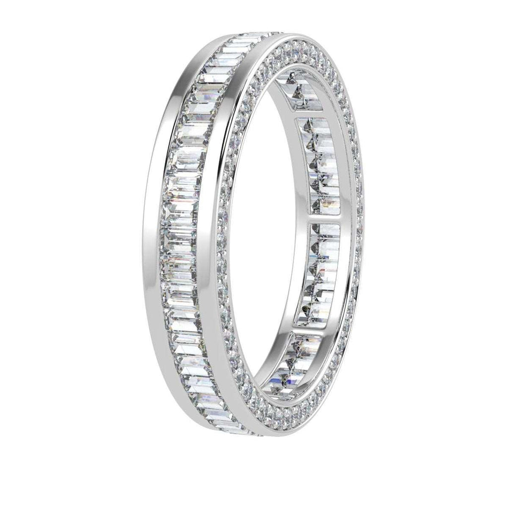 Baguette and Round Diamond Full Eternity in 18k Gold & Platinum 3.00 CT F/VS