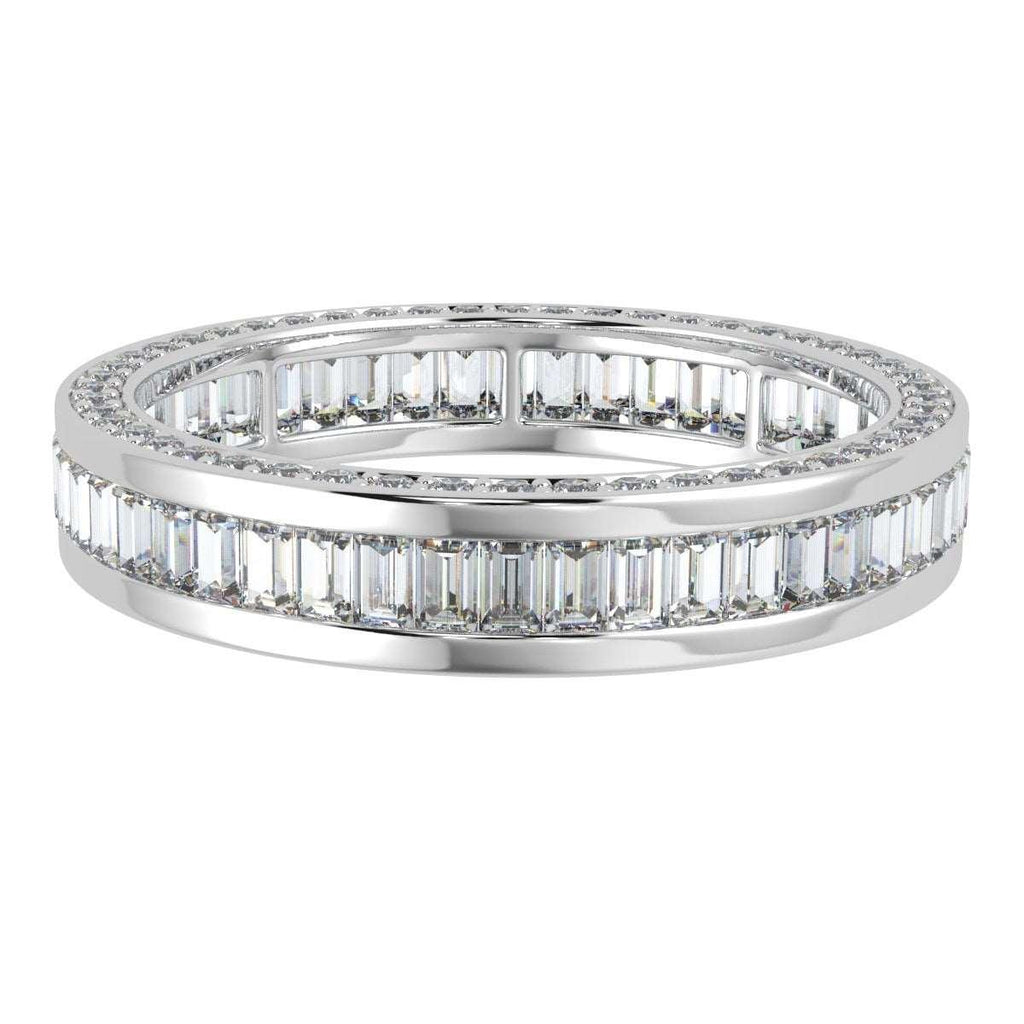 Baguette and Round Diamond Full Eternity in 18k Gold & Platinum 3.00 CT F/VS