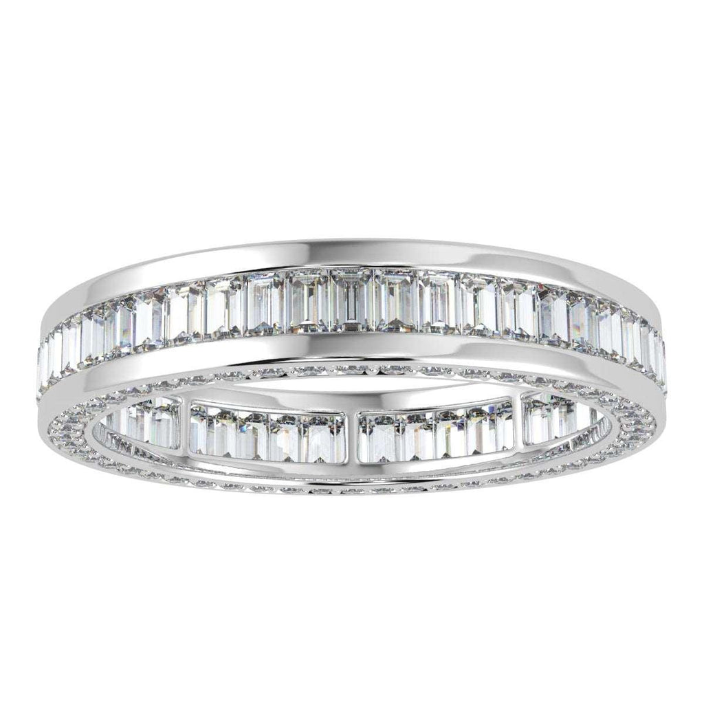 Baguette and Round Diamond Full Eternity in 18k Gold & Platinum 3.00 CT F/VS