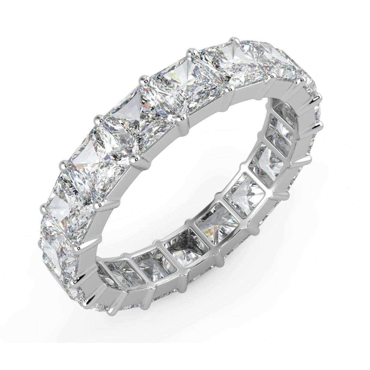 6.00 & 9.00 ct D/VS Princess Cut Diamond Full Eternity Ring 18K Gold And Platinum