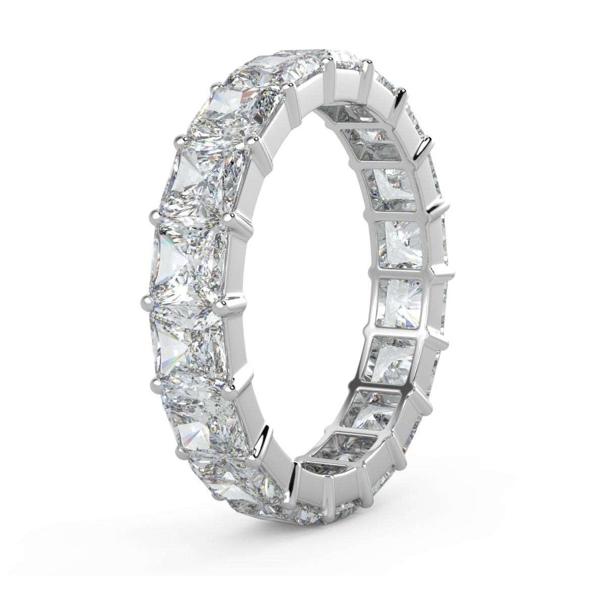 6.00 & 9.00 ct D/VS Princess Cut Diamond Full Eternity Ring 18K Gold And Platinum