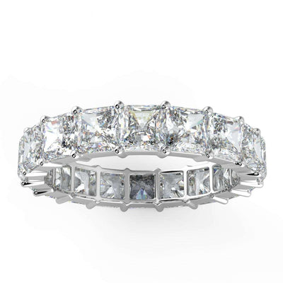 6.00 & 9.00 ct D/VS Princess Cut Diamond Full Eternity Ring 18K Gold And Platinum