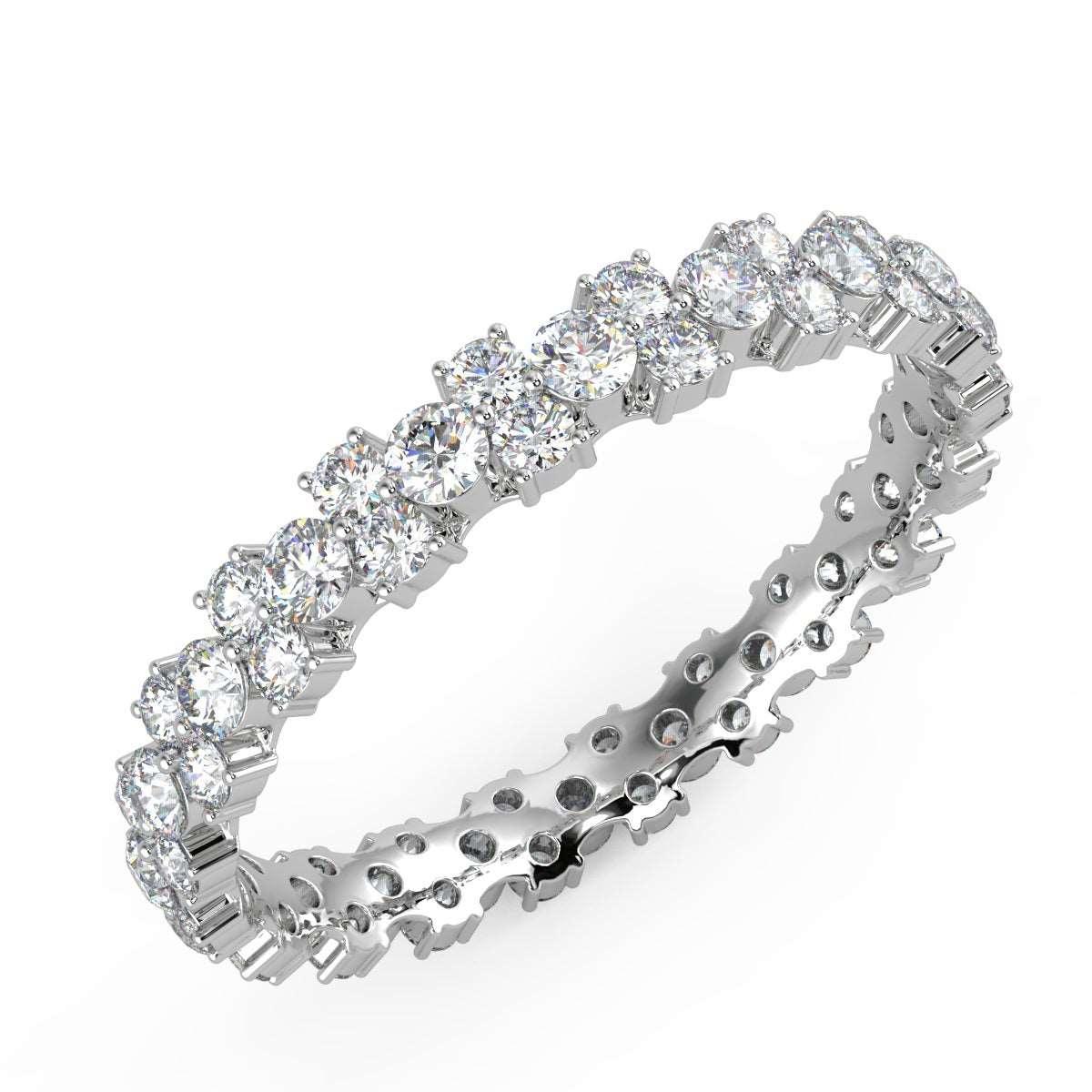 1.00 ct Garland Style Diamond Full Eternity Ring in UK Hallmarked Gold