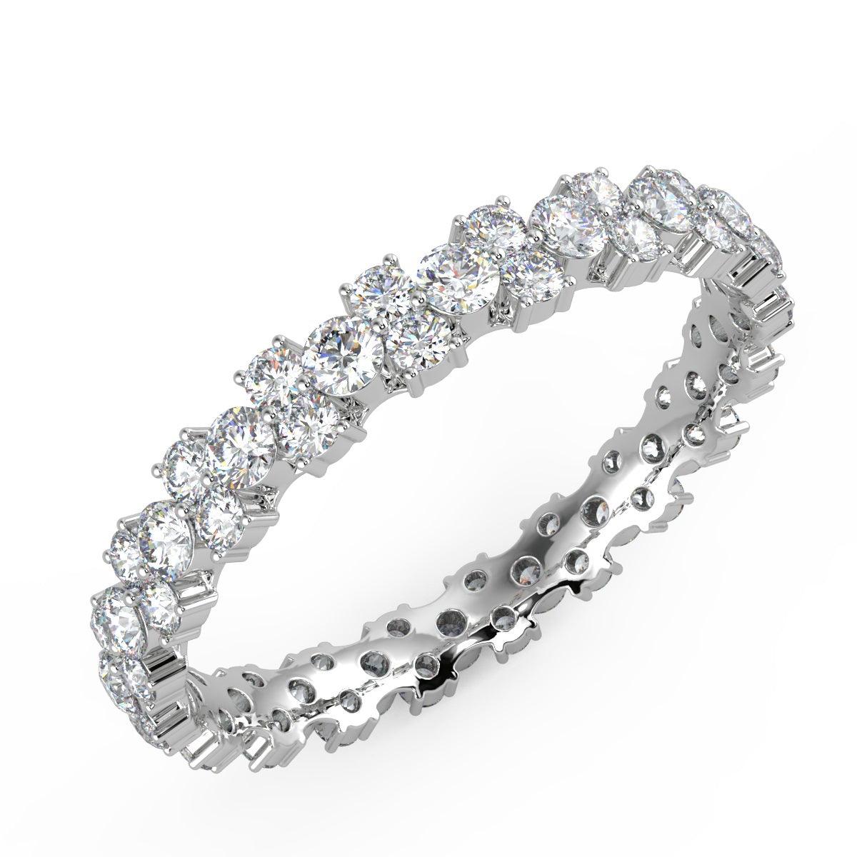 Round Diamond Garland Full Eternity Ring for Women's - 2.00Carat - 3.00Carat - D/VVS