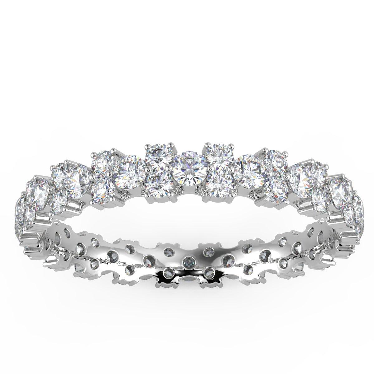 Round Diamond Garland Full Eternity Ring for Women's - 2.00Carat - 3.00Carat - D/VVS