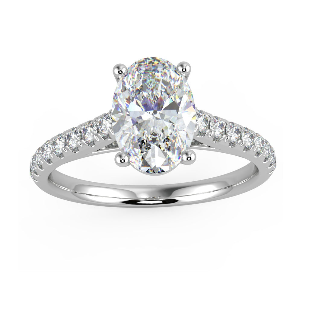 Clearance ! E/VS 2.50Ct IGI Certified Oval Diamond Engagement Ring