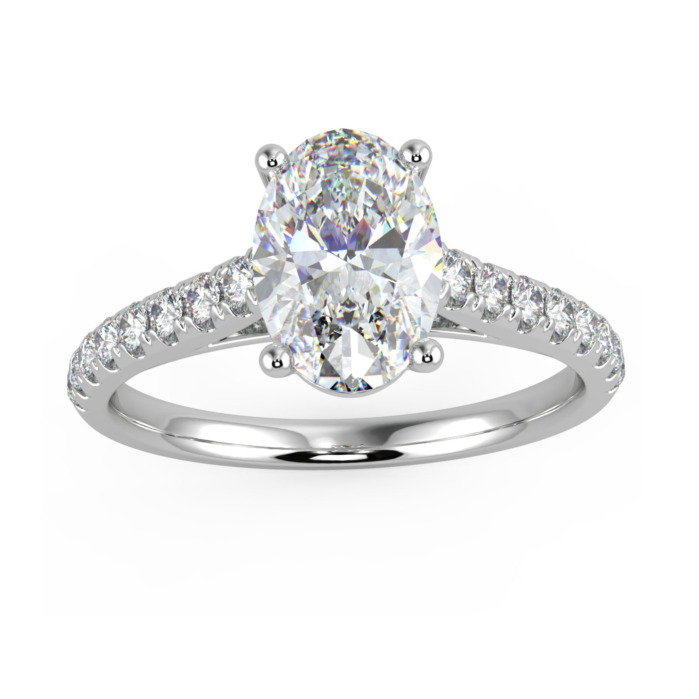 Clearance ! E/VS 2.50Ct IGI Certified Oval Diamond Engagement Ring