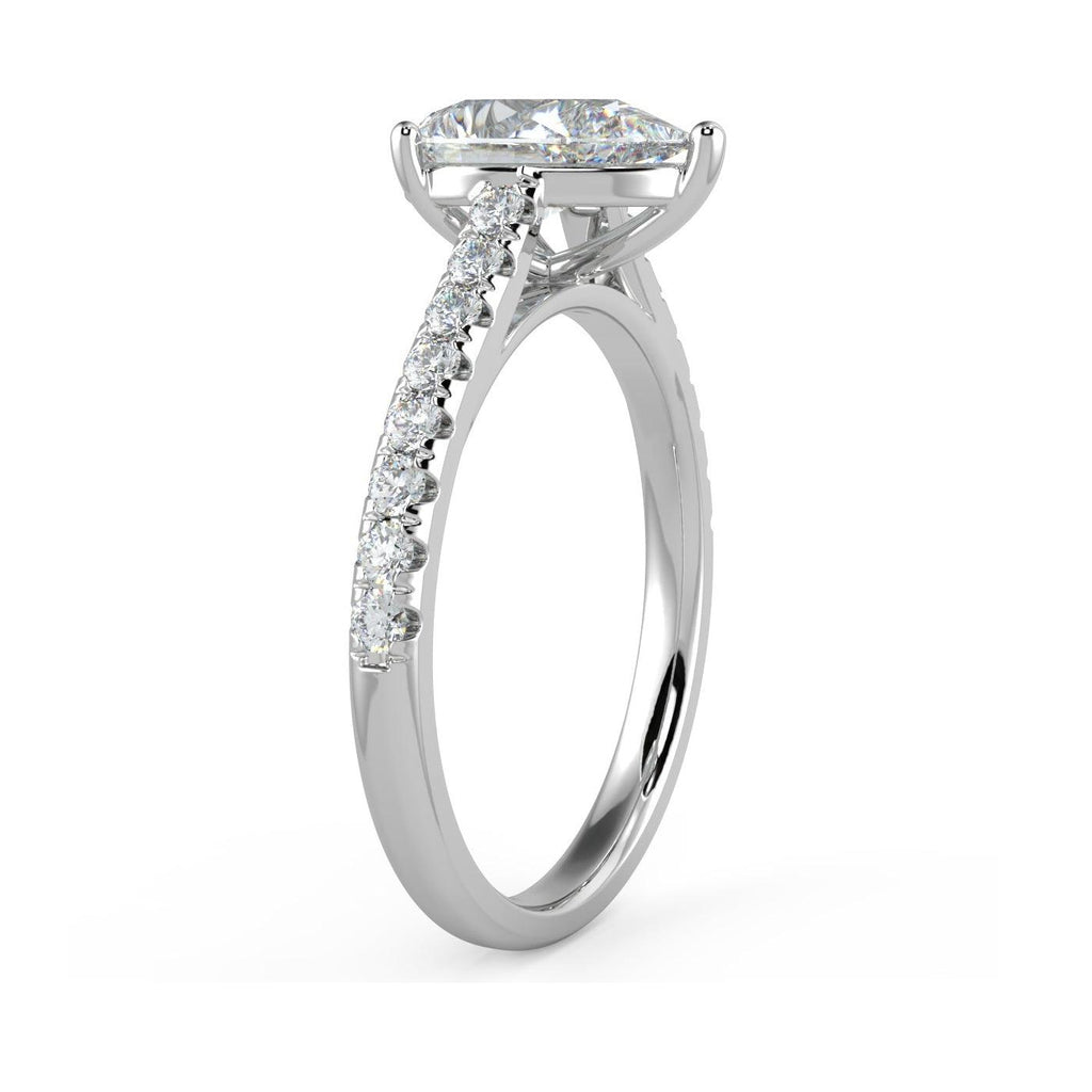 Top Quality D/VS 2.00CT IGI Certified Pear Diamond Engagement Ring