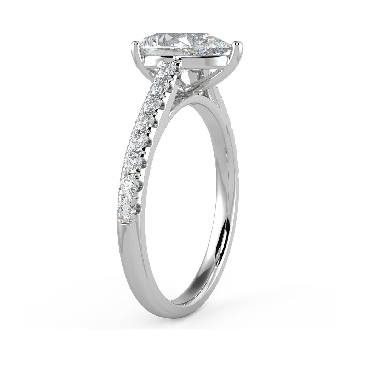 Top Quality D/VS 2.00CT IGI Certified Pear Diamond Engagement Ring