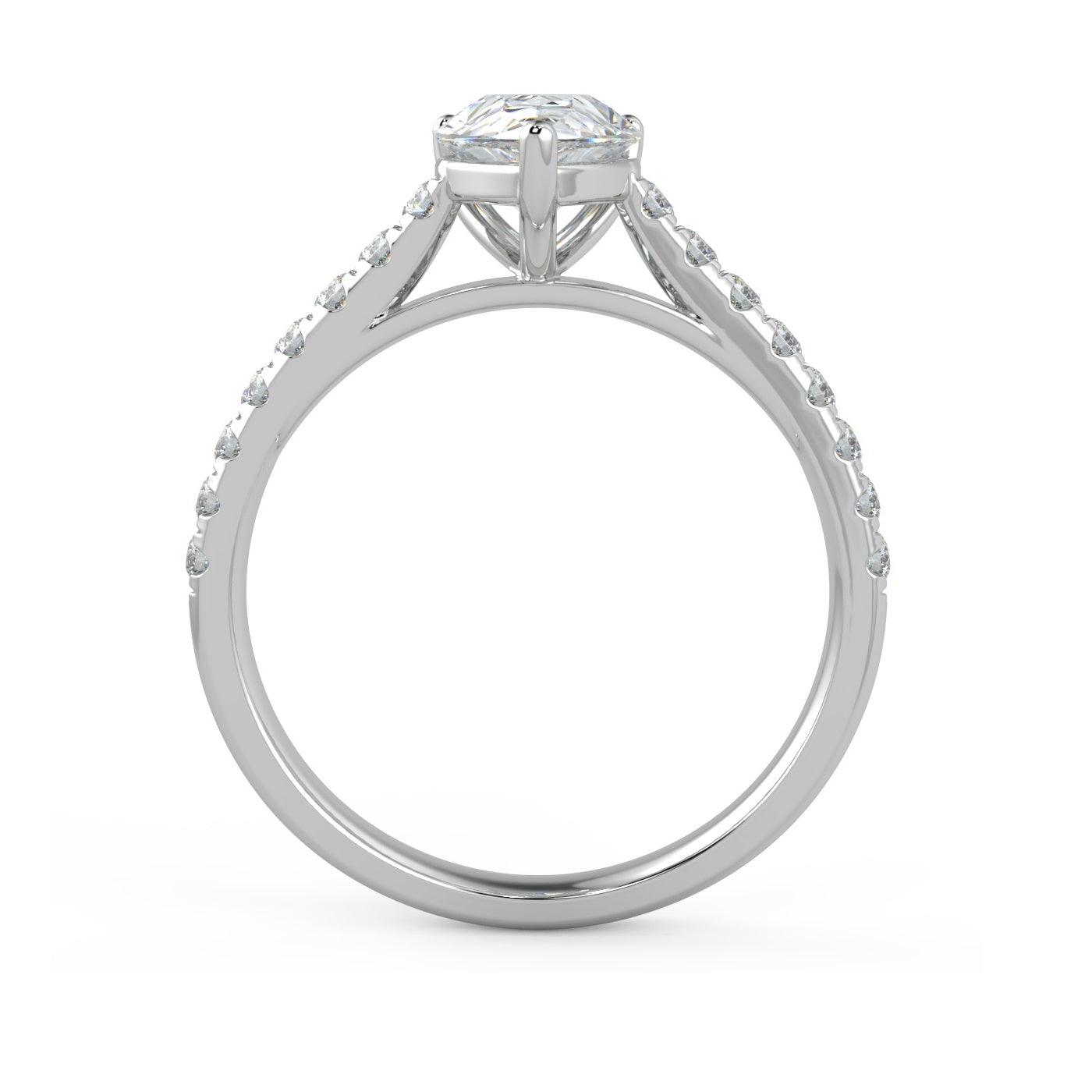 Top Quality D/VS 2.00CT IGI Certified Pear Diamond Engagement Ring