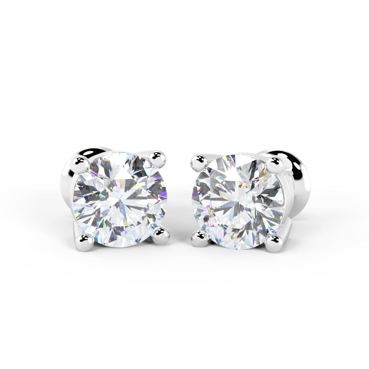 Clearance ! Hugh Round Diamond Stud Earrings in 18k Gold - 3.62Carat