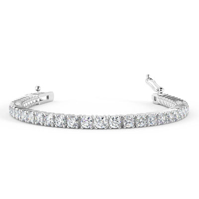 Top Most Quality D/VVS 5.00Ct Natural Round Diamond Tennis Bracelet Crafted in Platinum