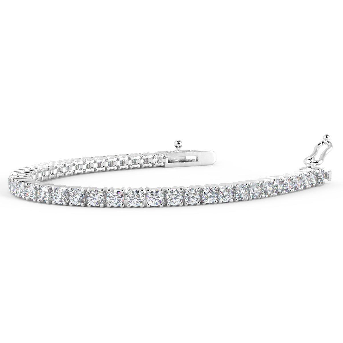 2.00ct Round Diamond Tennis Bracelet - 9k Gold (Angle View 3)