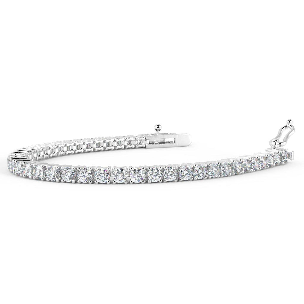 12.00ct Round Diamond Tennis Bracelet - Platinum (Angle View 2)