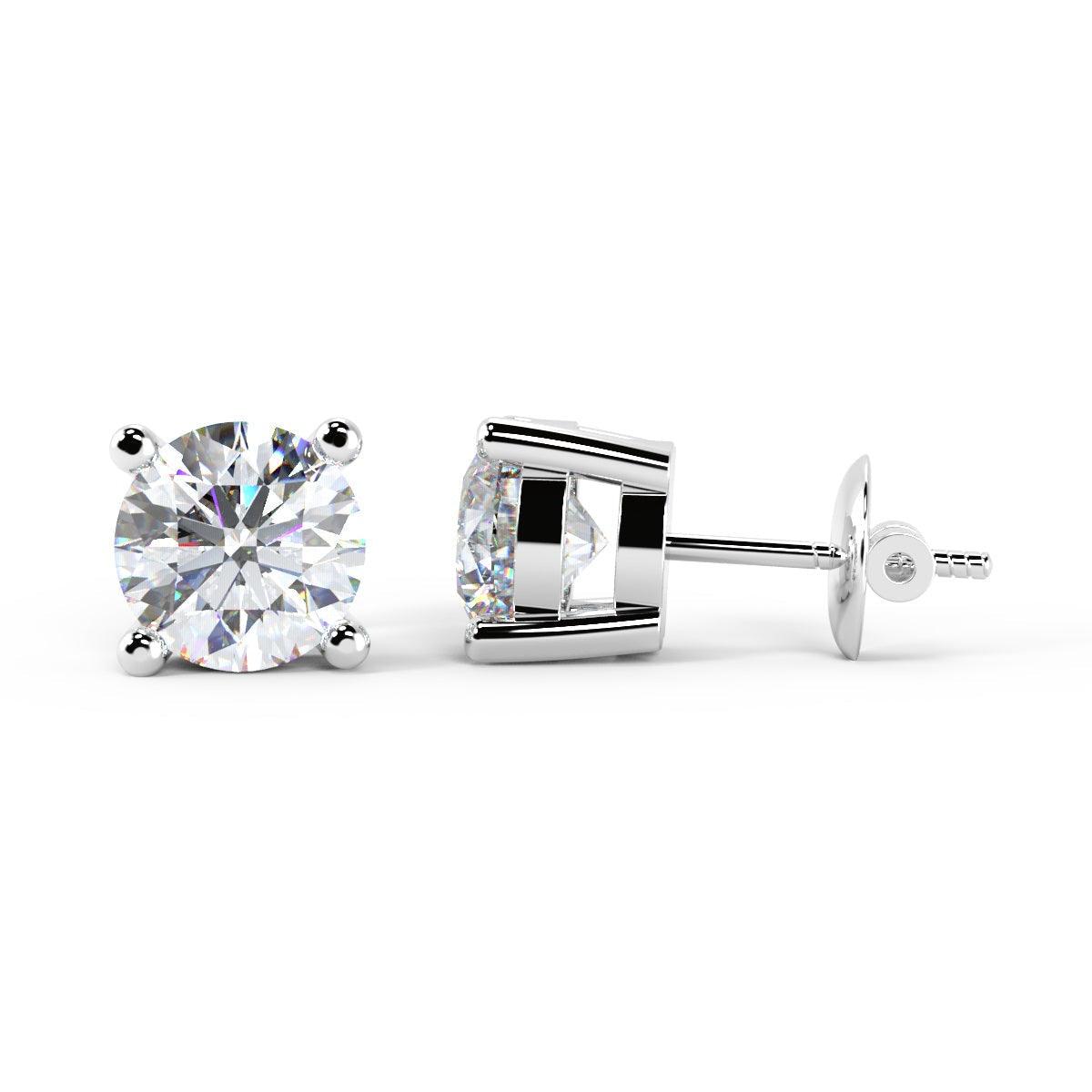 Special Offer ! 100% Natural 2.00Ct Diamond Stud Earrings in Platinum