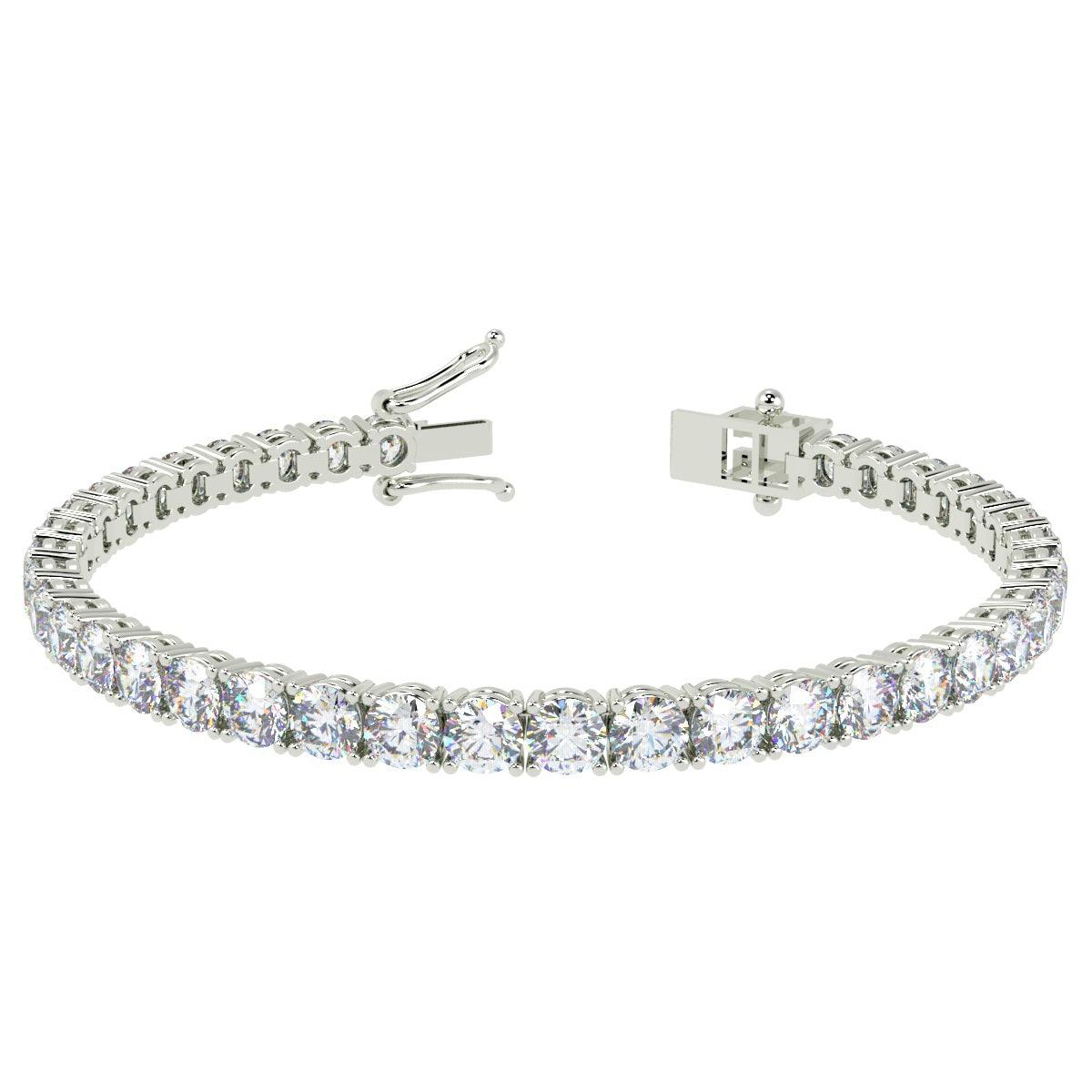 Top Most Quality D/VVS 5.00Ct Natural Round Diamond Tennis Bracelet Crafted in Platinum