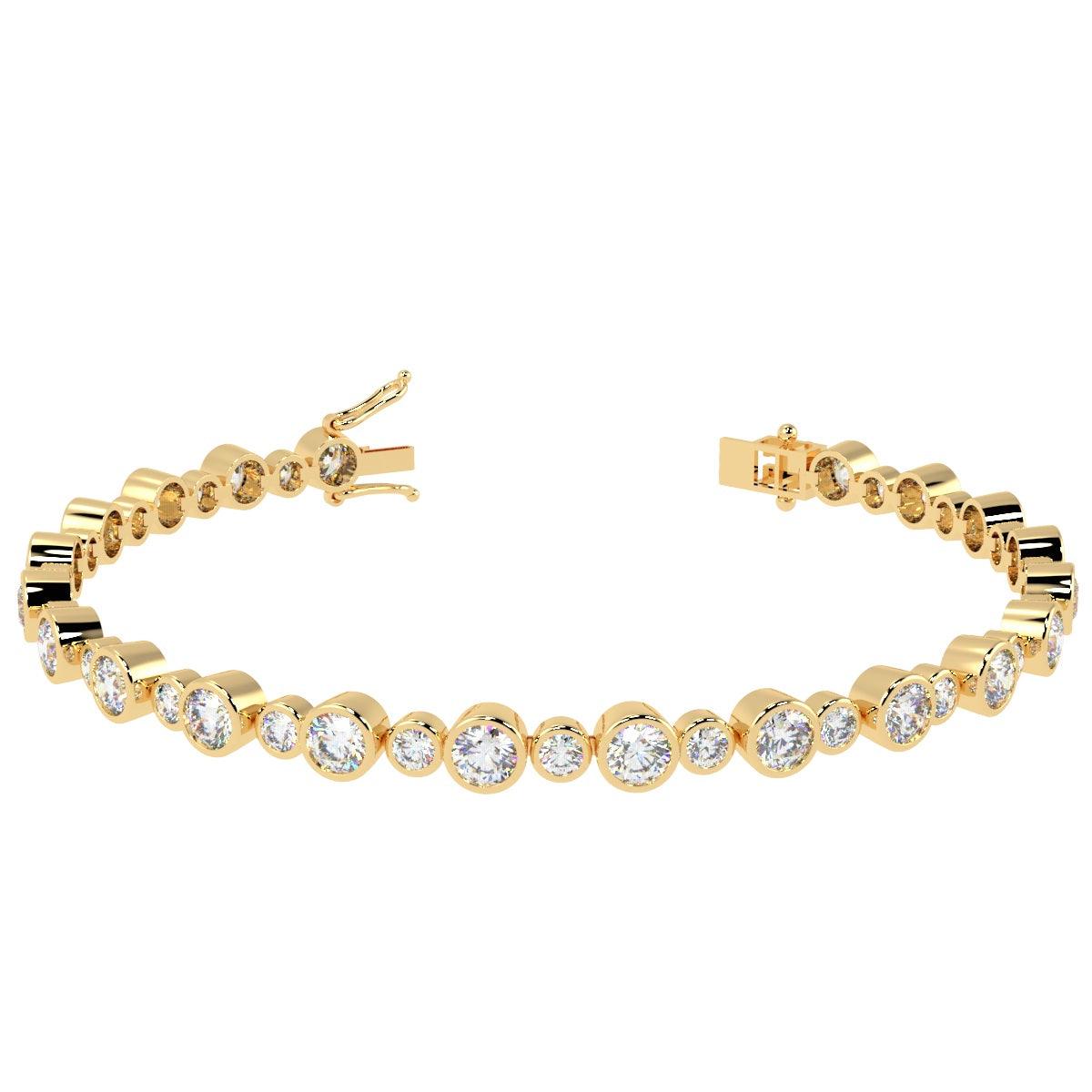 5.00ct Round Diamond Tennis Bracelet - 18k Gold (Angle View 4)