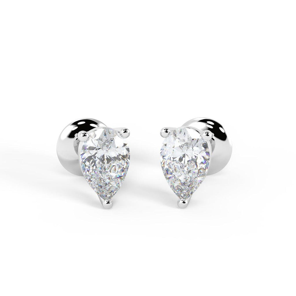 2.00ct D/VS Lab Grown Pear Diamond Stud Earrings in Platinum