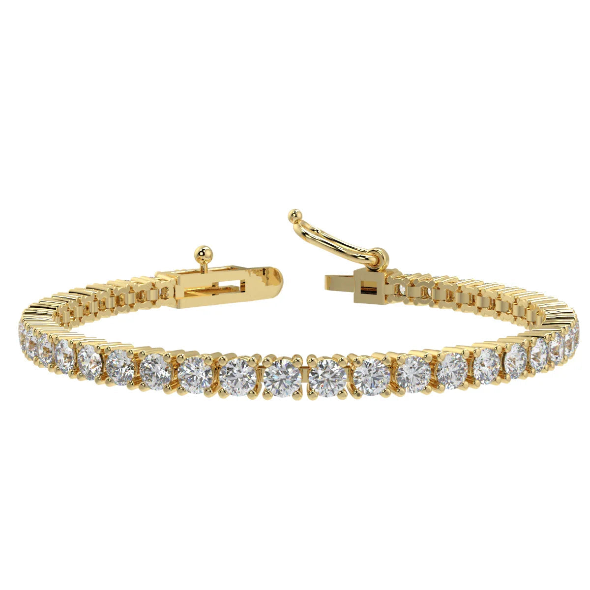 2.00ct Round Diamond Tennis Bracelet - 9k Yellow Gold