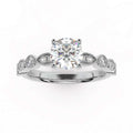 Antique Bezel And Pave Set Diamond Engagement Ring - Miligrain on Edges
