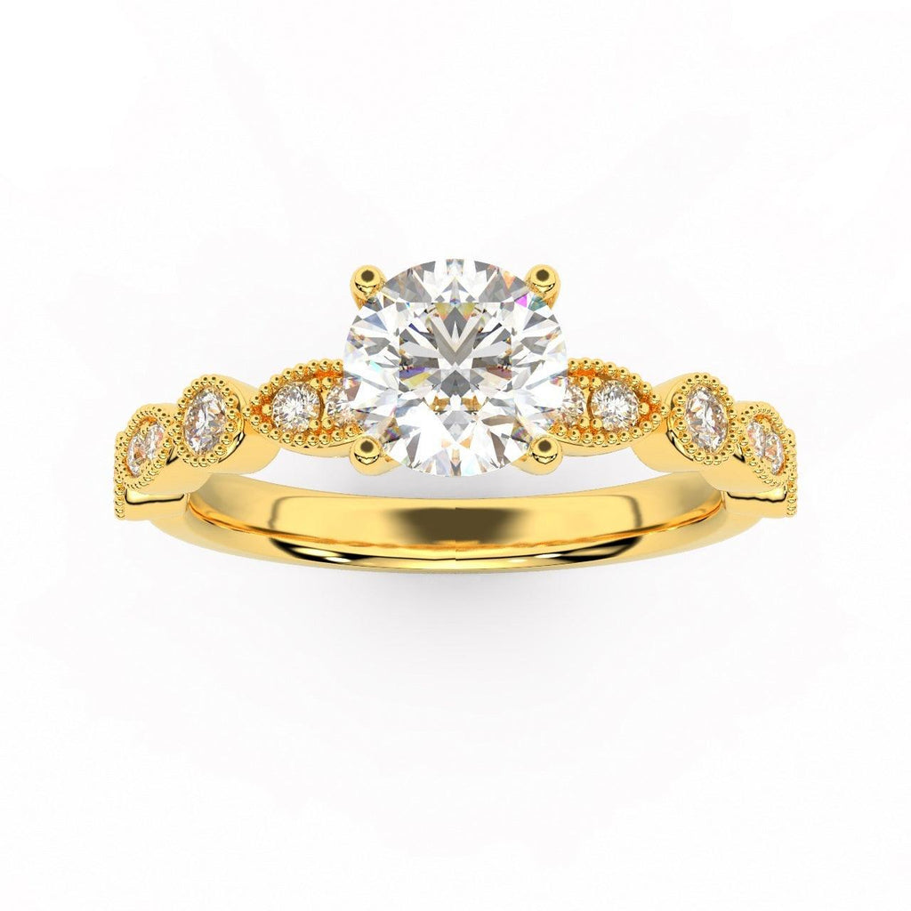 Exception White D/VS 2.25Ct Round Diamond Engagement Ring in 18k Gold / Platinum