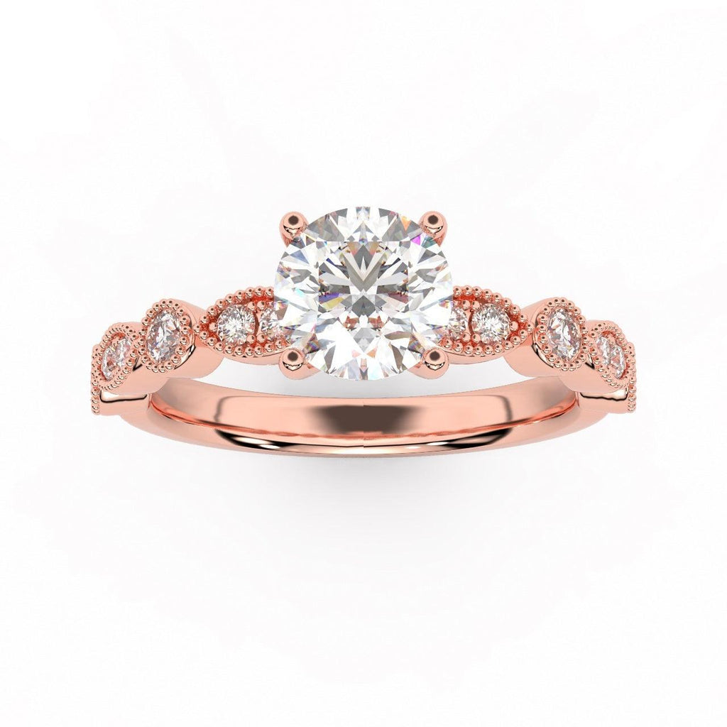 Exception White D/VS 2.25Ct Round Diamond Engagement Ring in 18k Gold / Platinum