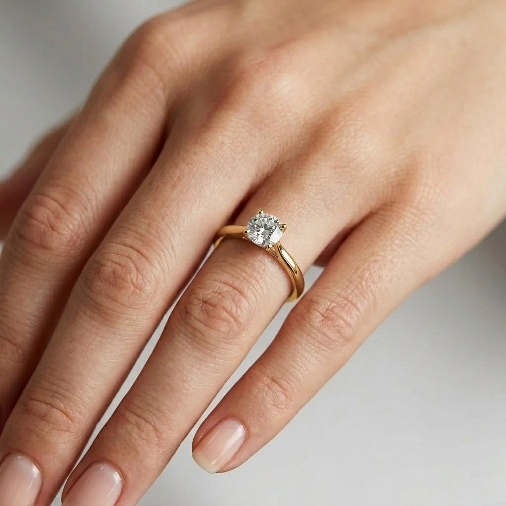 GIA 0.70CT H/IF Natural Round Diamond Solitaire Engagement Ring