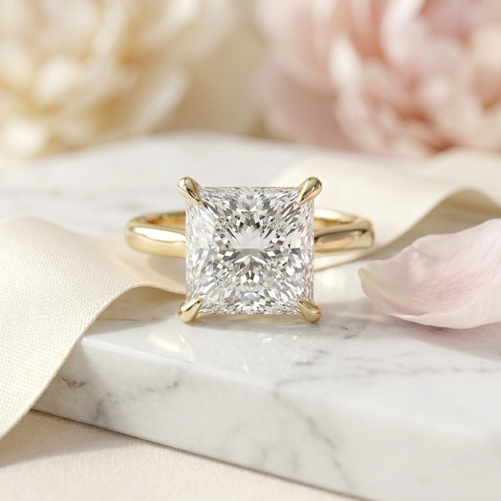 SALE – IGI Certified F/VS 3.00CT–5.00CT Princess Diamond Solitaire Engagement Ring