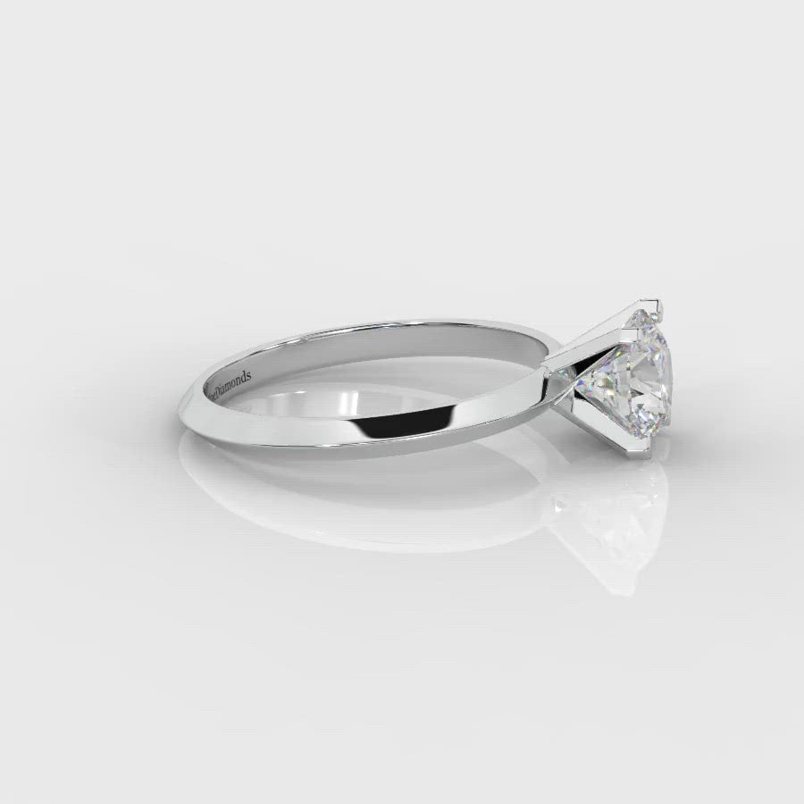 Round Diamond Knife Edge Solitaire Engagement Ring - Customize Your Own