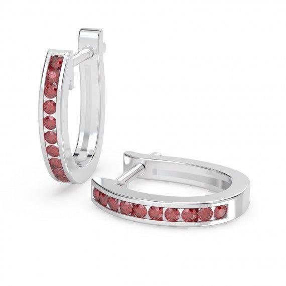 1.00Ct Natural AAA Diamond Cut Ruby Hoop Earring for Womens Heavy Gold