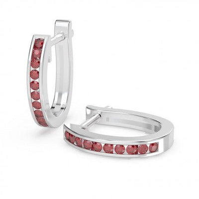 1.00Ct Natural AAA Diamond Cut Ruby Hoop Earring for Womens Heavy Gold