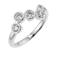 5 Round Diamond Bubble Eternity Ring, UK Hallmarked Gold / Platinum 0.50Ct D/VVS - Amada Diamonds