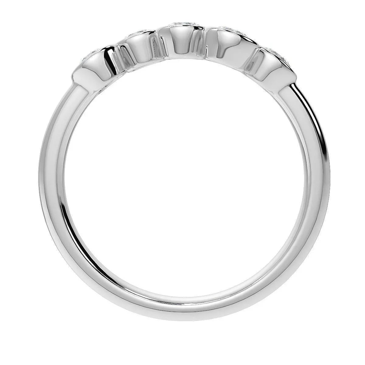 5 Round Diamond Bubble Eternity Ring, UK Hallmarked Gold / Platinum 0.50Ct D/VVS - Amada Diamonds
