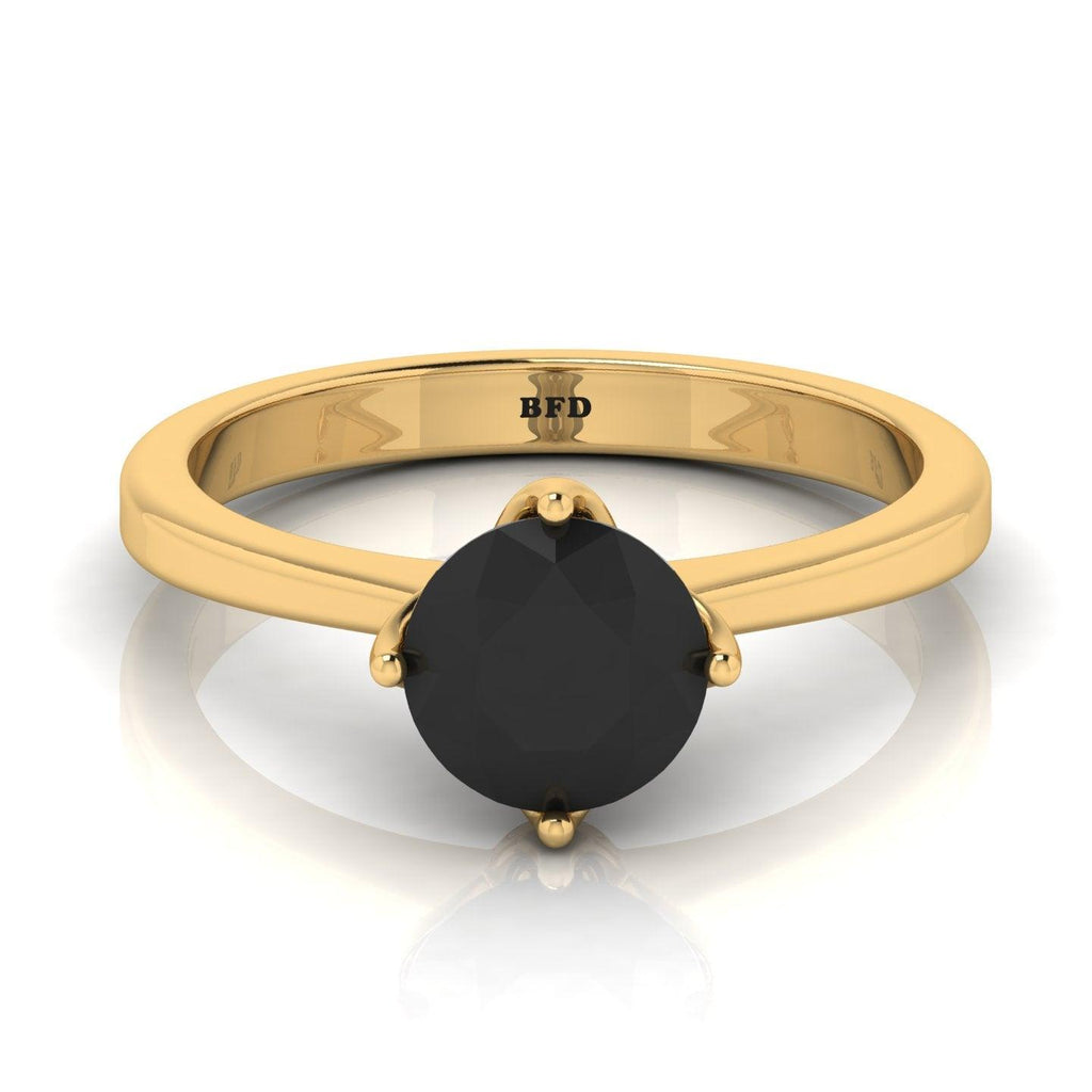 Best Deal..! Claw Set 1.00 Carat Black Diamond Solitaire Engagement Ring For Her