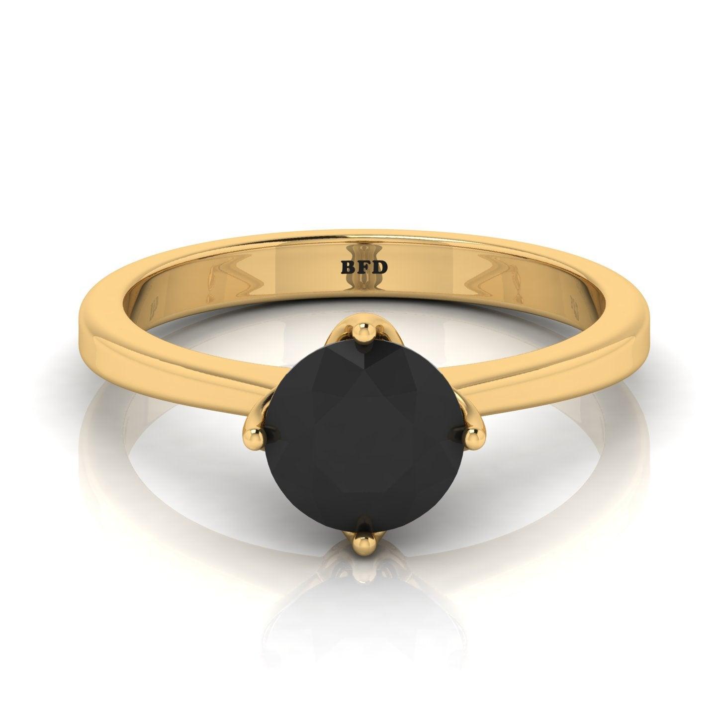 Best Deal..! Claw Set 1.00 Carat Black Diamond Solitaire Engagement Ring For Her