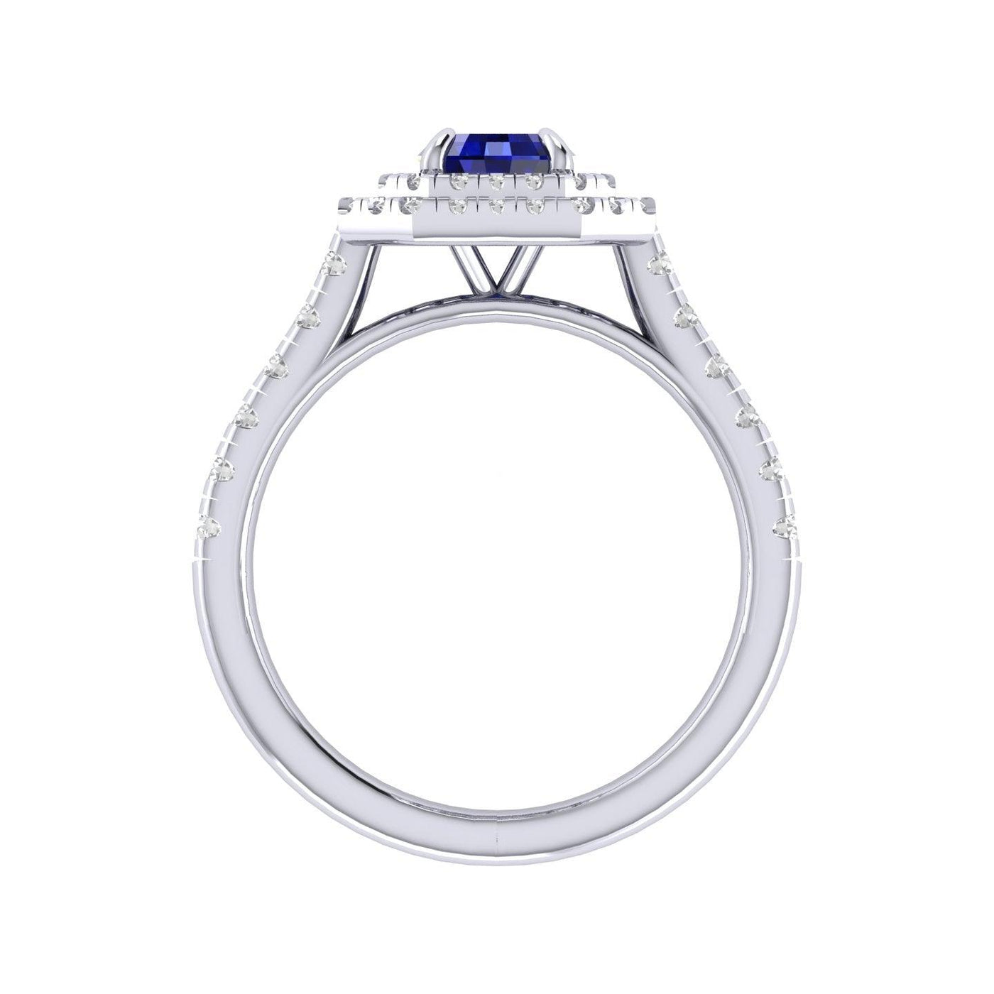 Last Piece..! 4.40Ct Tanzanite Long Cushion & Diamond Double Halo Women's Engagement Ring