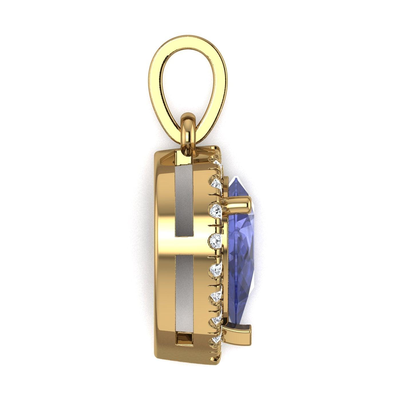Pear Shape Tanzanite & diamond Women's Pendant - 2.00 Carat