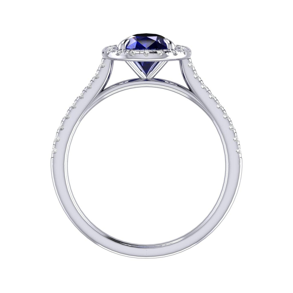Best Offer..! 2.50Ct Tanzanite Pear & Diamond Women's Halo Engagement Ring